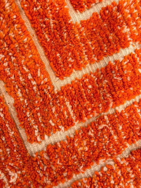 Image 1 of Beni Ouarain Teppich – 200 x 300 cm – Handgewebte marokkanische Wolle – Modernes oranges Design