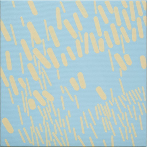 Originalmalerei Blau-Orange Komplementär 003A, Unikat, 50x50cm auf Leinwand