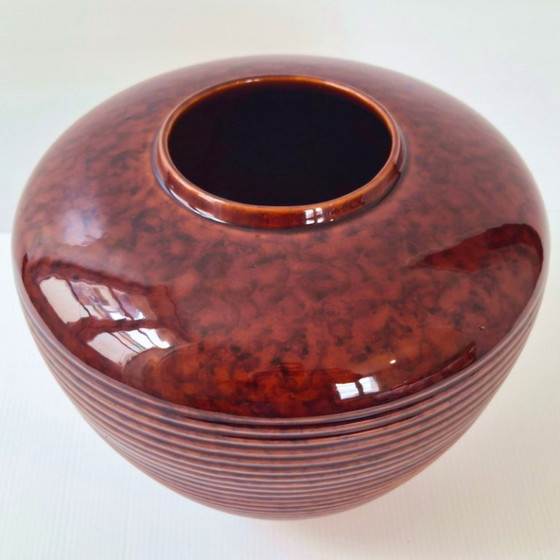 Image 1 of IMPORTANT VINTAGE FRENCH VASE 1960 SAINT-CLEMENT CERAMIC 9055 DIAMETER 30CM