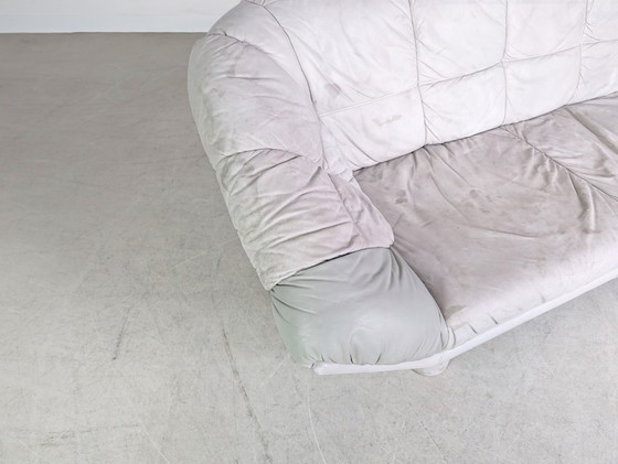 Image 1 of Vintage sofa couch dupe Burkhardt Vogtherr leather three-seater