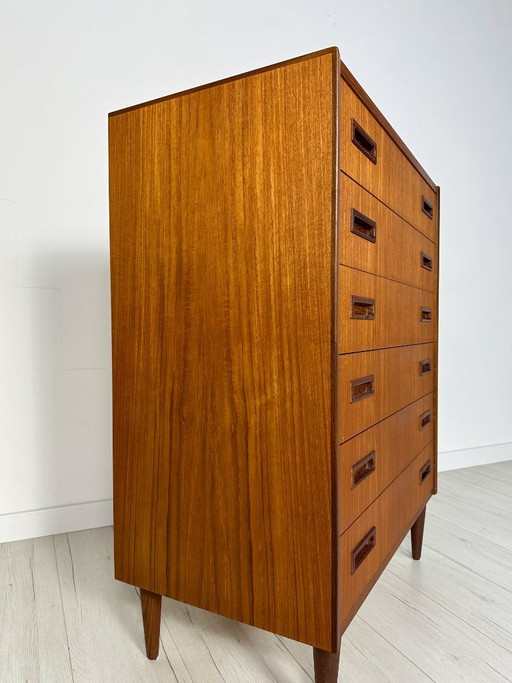 Vintage Minimalistic Mid-Century Danish Teak Dresser Chest of Drawers, 1960s – ladekasten, Wood (photo 2 of 8)