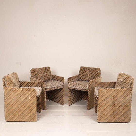 Set van 4 Salpol Fauteuils van Angelo Mazzola in samenwerking met Missoni – Velvet (photo 3 of 19)