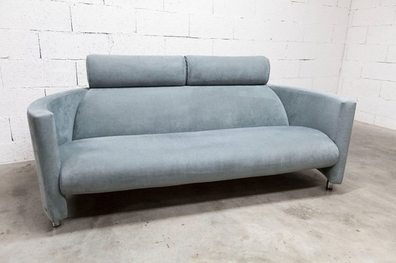 Image 1 of "Negresco" Sofa, designed by Bernard Massot for Neology France, in moiré velvet