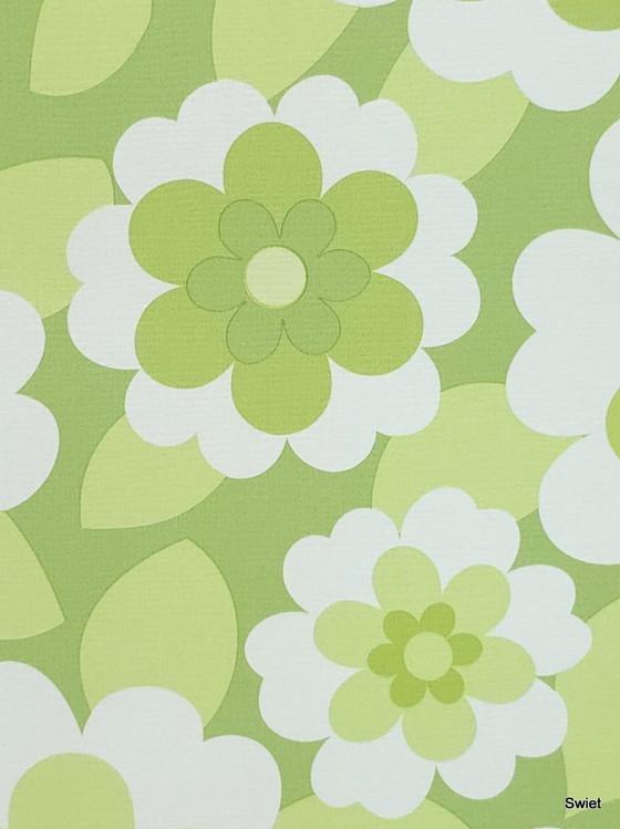 14309 Fris Retro Vintage Style Groen Bloemenbehang Inke Heiland – Wanddecoratie, Paper (photo 6 of 6)