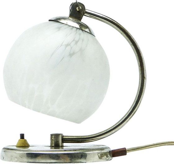 Art Deco Bedside Lamp from Polam, 1950s – Table lamps, Glass, Metal (photo 8 of 8)