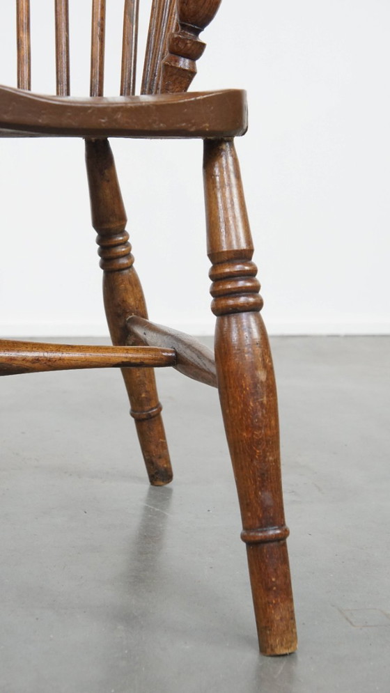 Image 1 of Antiker englischer Windsor-Stickback-Stuhl aus dem 19. Jahrhundert aus Ulmenholz