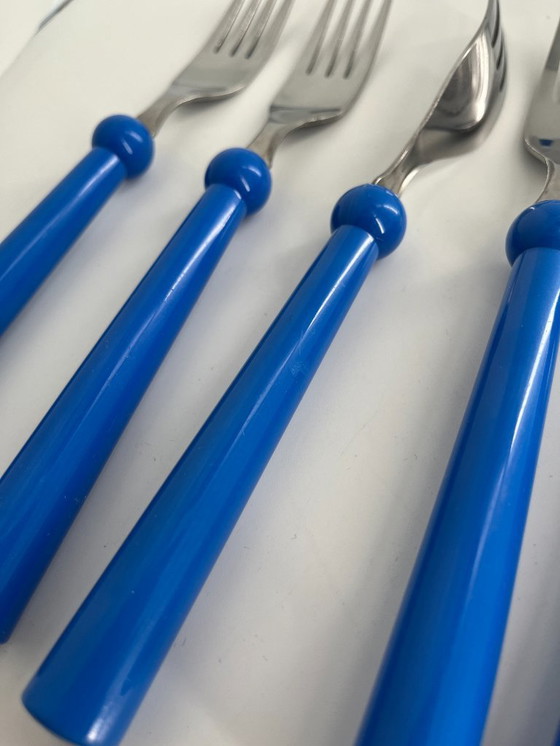 Image 1 of Ensemble de couverts IKEA « Grammatik » – 23 pièces – bleu – vintage des années 1990