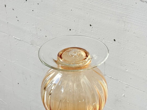 Image 1 of Jarrón de cristal de Murano en color ámbar anaranjado, Italia, década de 1960.