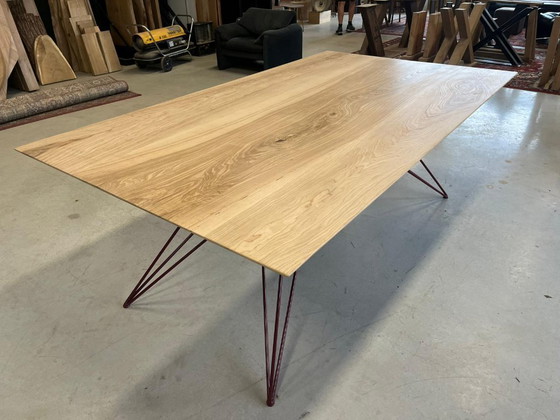 Image 1 of Oak Table With Design Frame Bordeaux