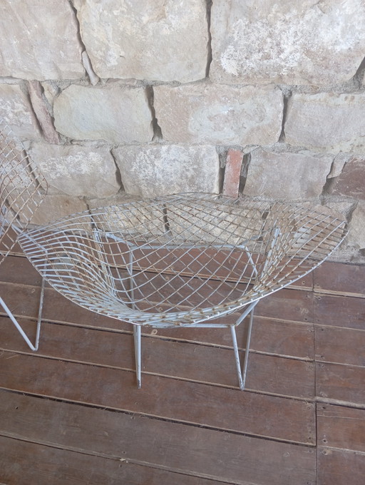 3 Sedie Diamond Mod. 421 Harry Bertoia per Knoll -  Vintage da Restaurare