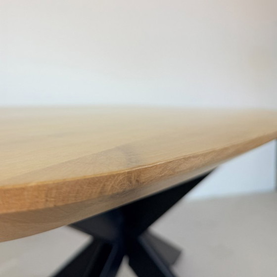 Solid Oak Danish Oval Dining Table 220x100 cm – Robuuste tafels, Wood, Metal (photo 10 of 12)