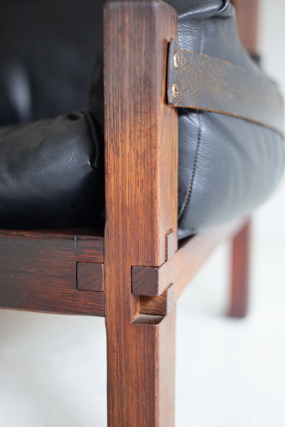 Vintage Armchair model S15, Pierre Chapo 1960s, Wood, Leather, Brown (photo 7 of 9)