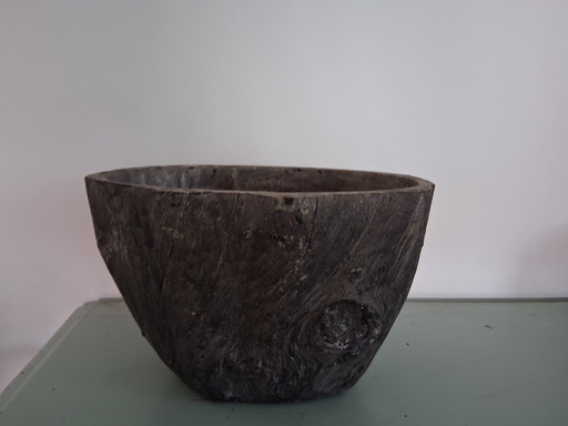 Faux Bois flower pot