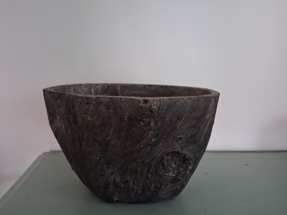 Image 1 of Faux Bois flower pot