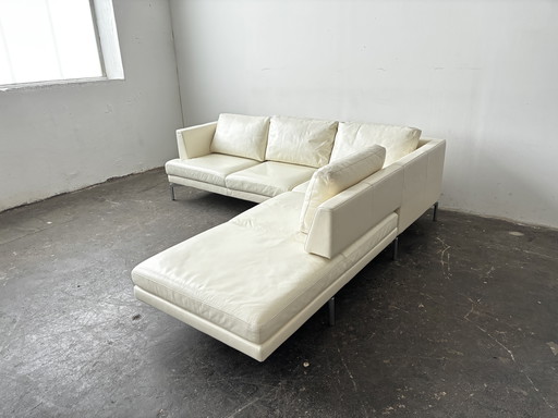 Walter Knoll Good Time Designer Sofa Couch Leather Off-White