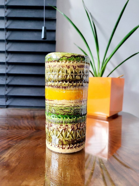 Image 1 of Vase Bitossi, céramique émaillée, décor Riminini, Aldo Londi, années 1960, Italie