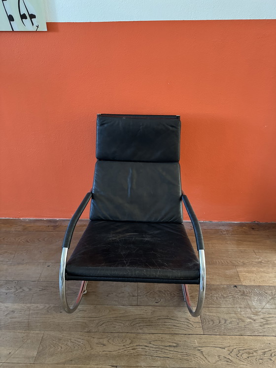 Image 1 of Icono de diseño: Sillón Tecta D35 - Piel negra y cromo