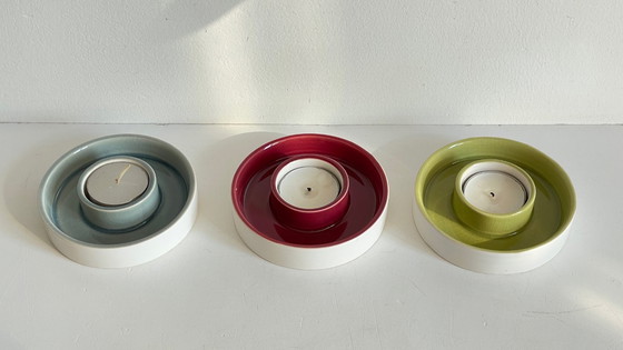 Image 1 of CANDLESTICKS Tealight Holder Crackled Ceramic