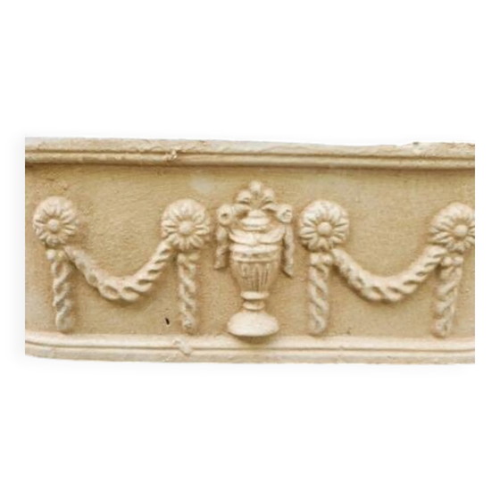 Französische Gusseisen-Jardiniere Pflanzkübel, Beige, Vintage (Foto 6 von 7)