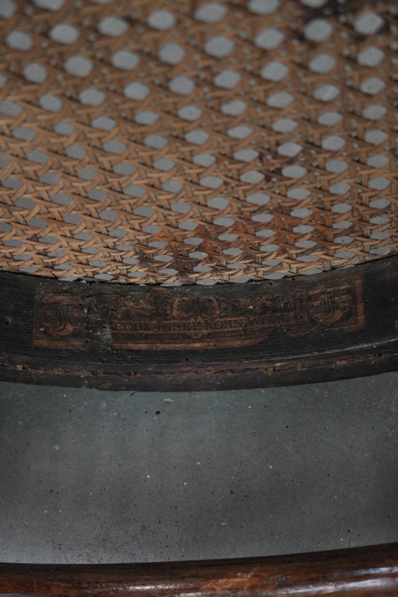 Image 1 of 2 x Wooden vintage bistro chair Jacob & Josef Kohn Wien with a wicker seat