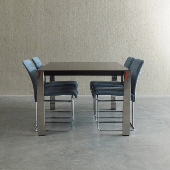 Eettafel van Giovanni Offredi voor Saporiti – Wood, Chrome (photo 13 of 21)