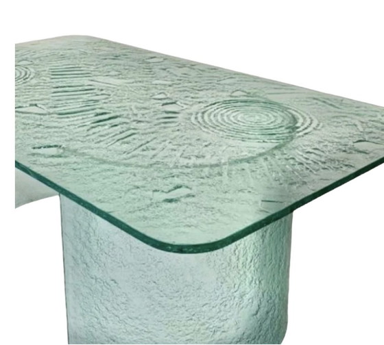 Image 1 of Sculpturale Brutalistische Glazen Salontafel van Heinz Lilienthal, Duitsland 1970