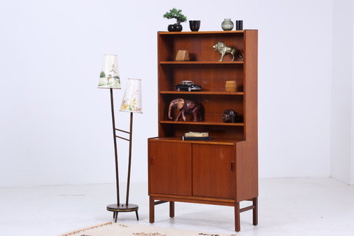 Vintage teak shelf | Mid - Century bookshelf retro wood storage 60s 70s #08-08