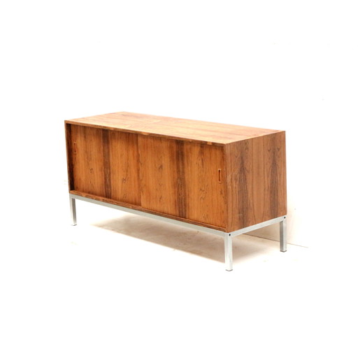 Buffet vintage en bois de rose avec portes coulissantes fabriqué dans les années 1960