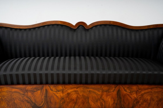 Excepcional Sofá Biedermeier de Nogal del Siglo XIX, circa 1850, Sofás de 2 plazas, Madera, Negro (foto 2 de 18)