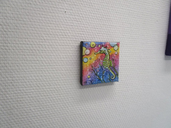 Image 1 of Unique Painting of a Seahorse (Hand-painted)