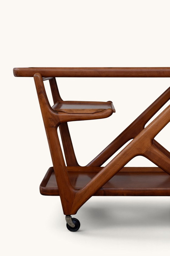 Carrello/carrello bar di Cesare Lacca per Cassina, anni '50 – Carrelli bar, Glass, Wood (photo 11 of 14)