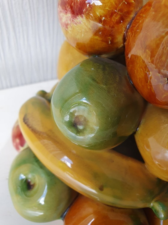 Image 1 of Torre di frutta in ceramica, ceramica portoghese, decorazione vintage