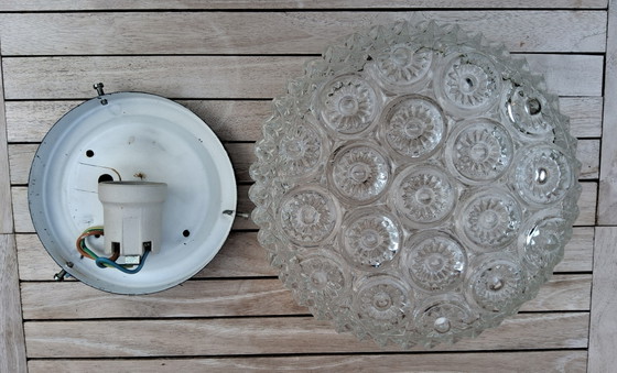 Image 1 of Massive 1970 "S" Flower glass ceiling lamp