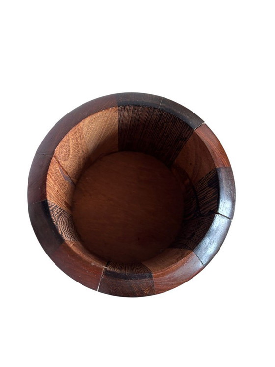 Image 1 of Vaso vintage in legno con coperchio | Anni '60/'70