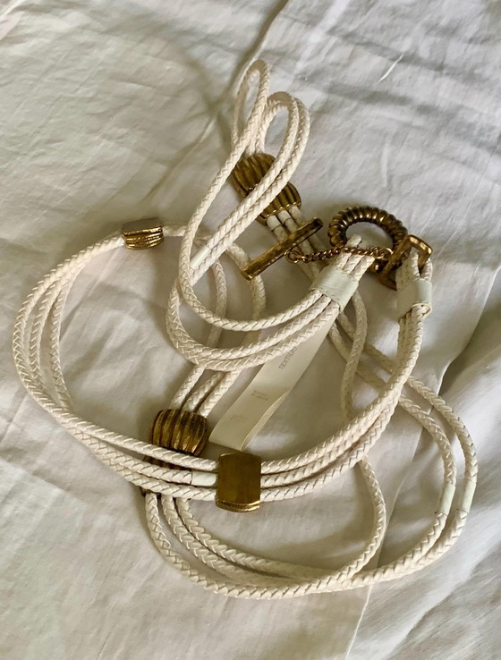 GEORGES RECH – Rara cintura vintage a tripla treccia (pelle e tessuto) anni '80 – Regali, Leather, Textile (photo 2 of 9)
