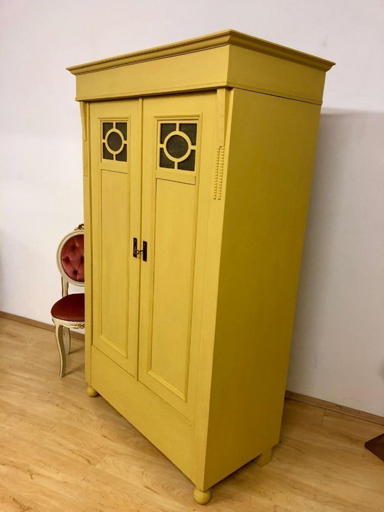 Image 1 of Simple Art Nouveau cabinet, antique wardrobe, country-style cabinet circa 1910 / shabby chic.