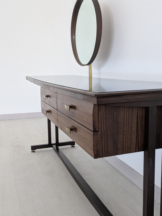 Image 1 of Dassi - Vittorio Dassi - Service table - Crystal, Wood, Brass - Dressing table with mirror