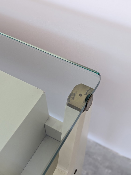 Image 1 of Bureau - Laiton, cristal, bois