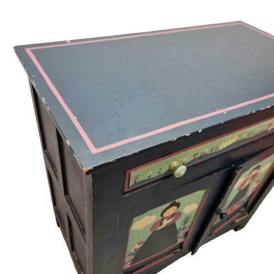 Image 1 of Mid-century green wooden cabinet