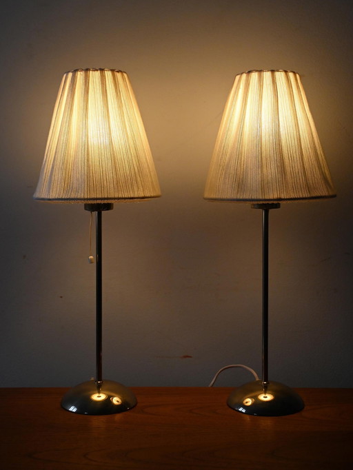 Paire de lampes de table scandinaves en laiton des années 1950