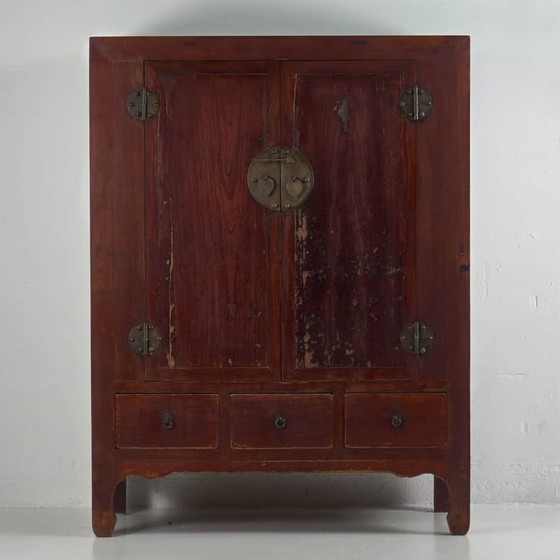 Armadio antico rosso bordeaux (Cina, c.1900) (photo 10 of 15)