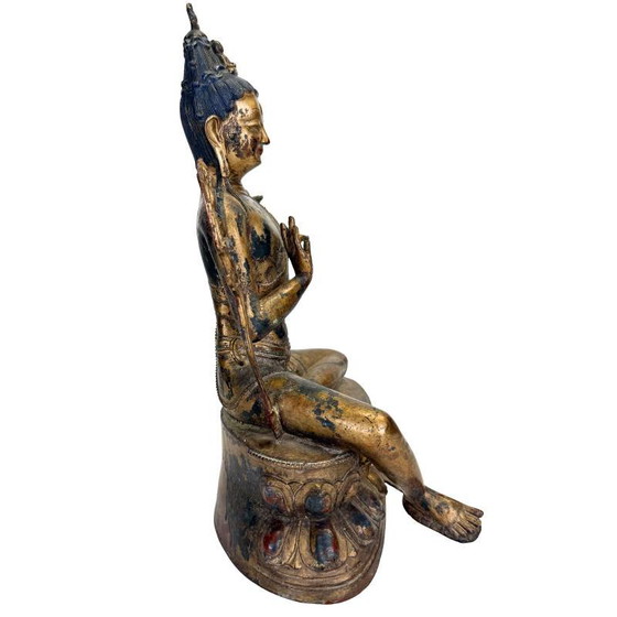 Mooie Avalokiteshvara – Sino-Tibetaanse stijl – 2e helft 20e eeuw – Beeldhouwkunst (photo 4 of 15)