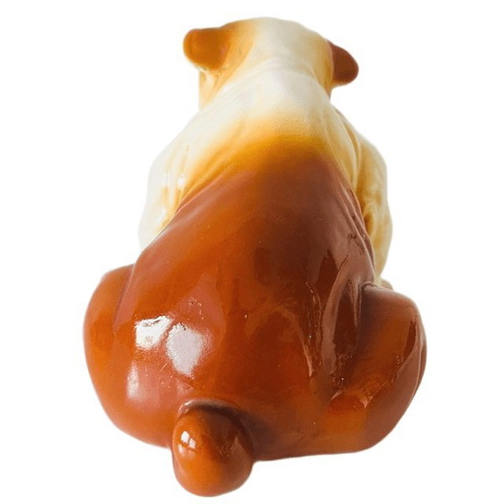 Image 1 of Vintage mid-century dog figurine English Bulldog dog statue ceramic 1960s