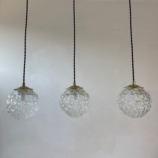 SET OF 3 VINTAGE ROUND HANGING LAMPS