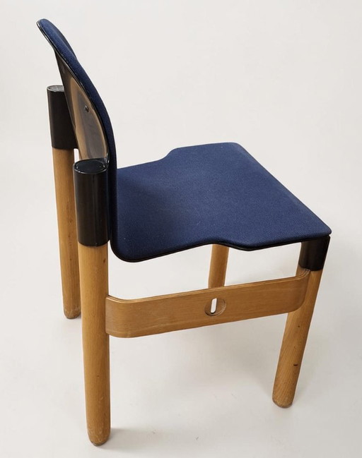 13 blaue Tohnet-Stühle - Gerd Lange - stapelbar