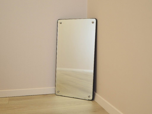 Specchio con cornice in legno, design danese, anni '70, prodotto in Danimarca