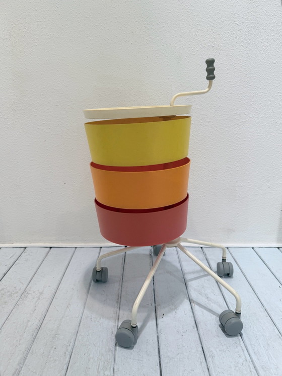 Vintage IKEA PS Klyftig storage trolley by Maria Hedensjö Bergquist, 1990s, Side tables, Plastic, Yellow (photo 2 of 12)