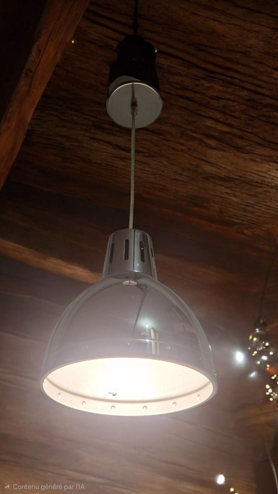 Image 1 of Lampada a sospensione industriale vintage - Metallo cromato lucido