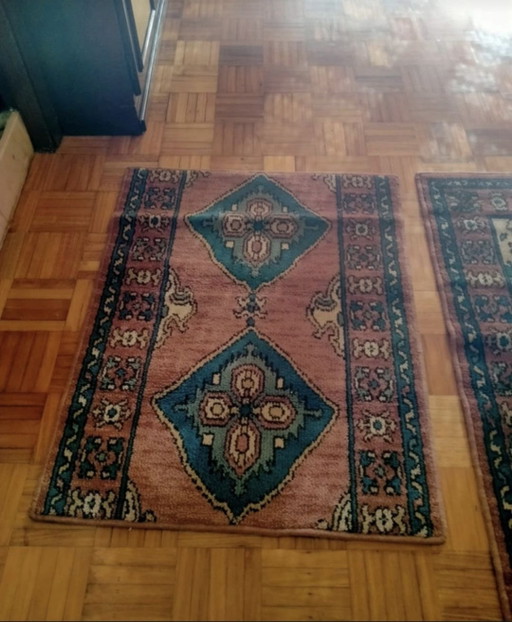 Vintage Kaukasisch Entree- of Bedlopertje – Pure Wol (90 x 70 cm)