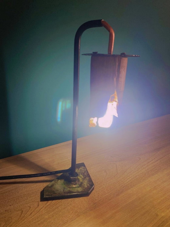 Table lamp – artigianato, Metal, Wood (photo 5 of 5)